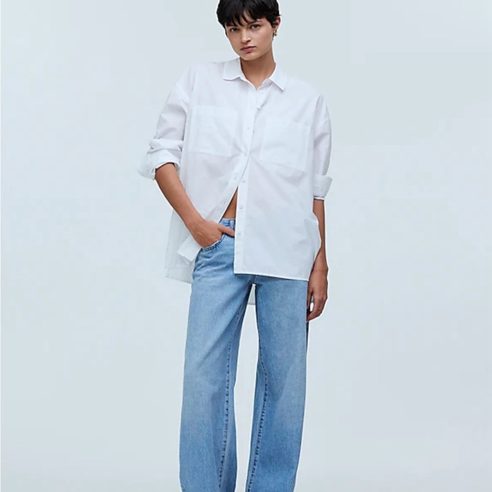 NWT Madewell The Oversized Straight Hem Shirt in Signature Poplin